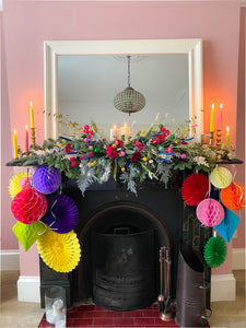 Merry and Bright Mantelpiece Christmas Flowers