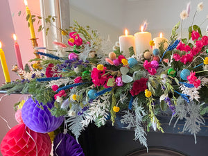 Merry and Bright Mantelpiece Christmas Flowers